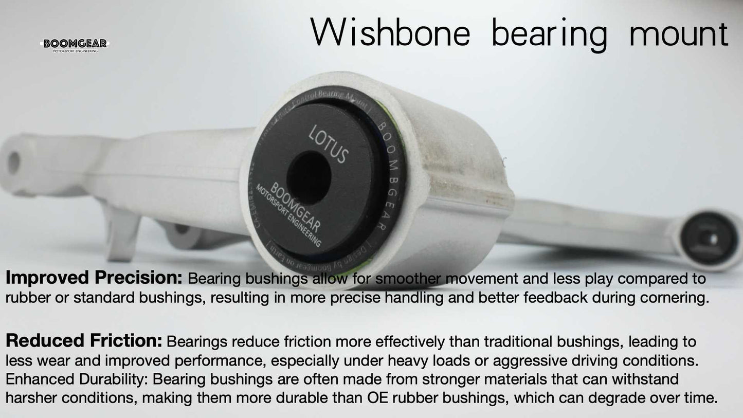 Lotus Emira Front and Rear Lower Control Arm Unitball Bearing kit by Boomgear