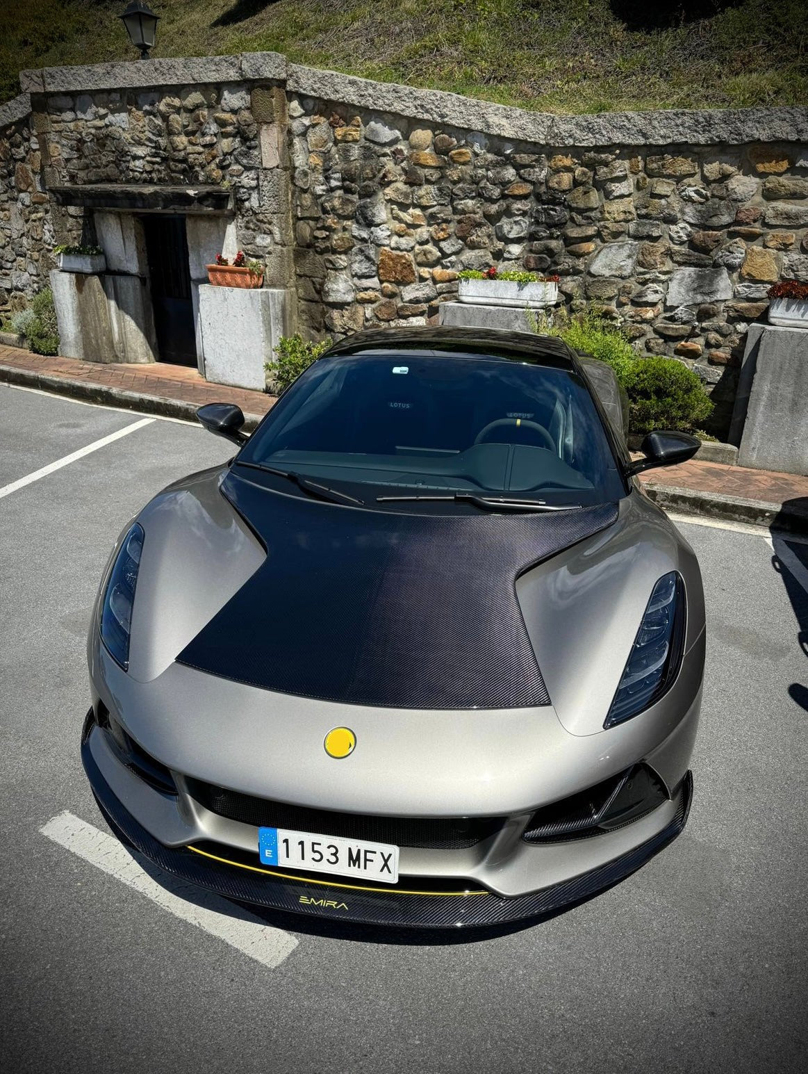 Emira carbon fibre front hood
