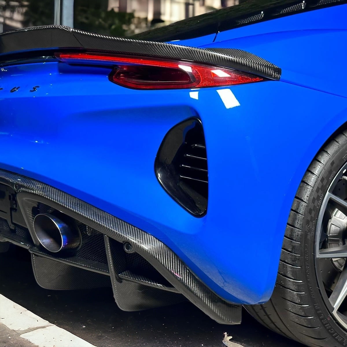 Emira carbon fibre diffuser extension by Aerie Performance