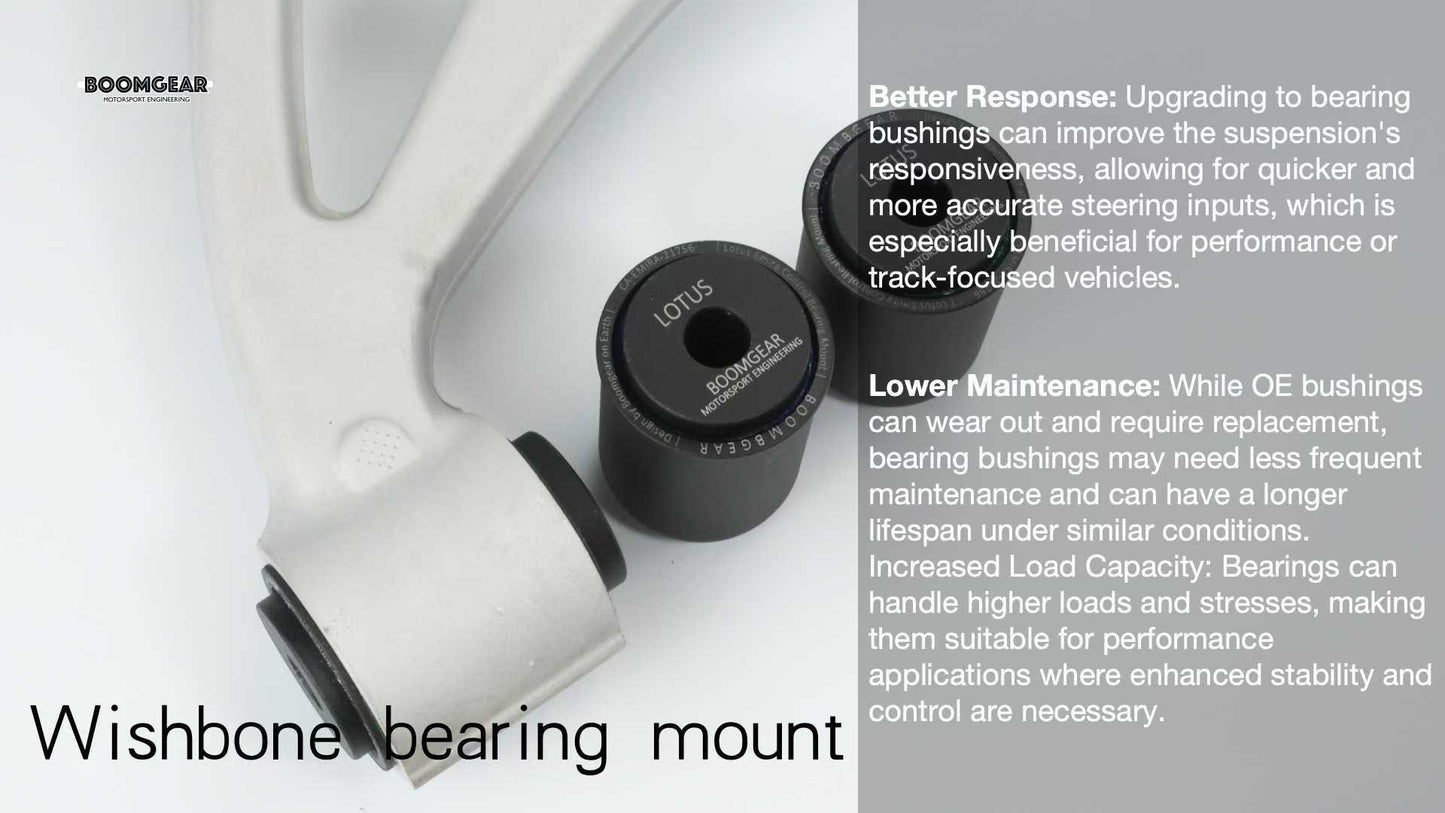 Lotus Emira Front and Rear Lower Control Arm Unitball Bearing kit by Boomgear