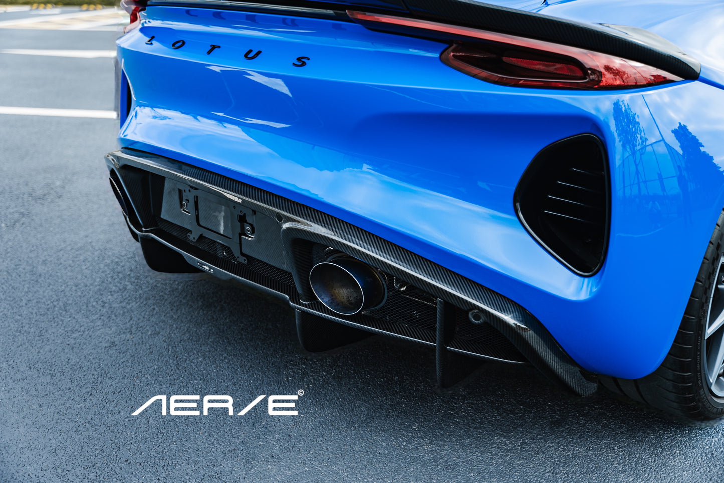 Emira carbon fibre diffuser extension by Aerie Performance