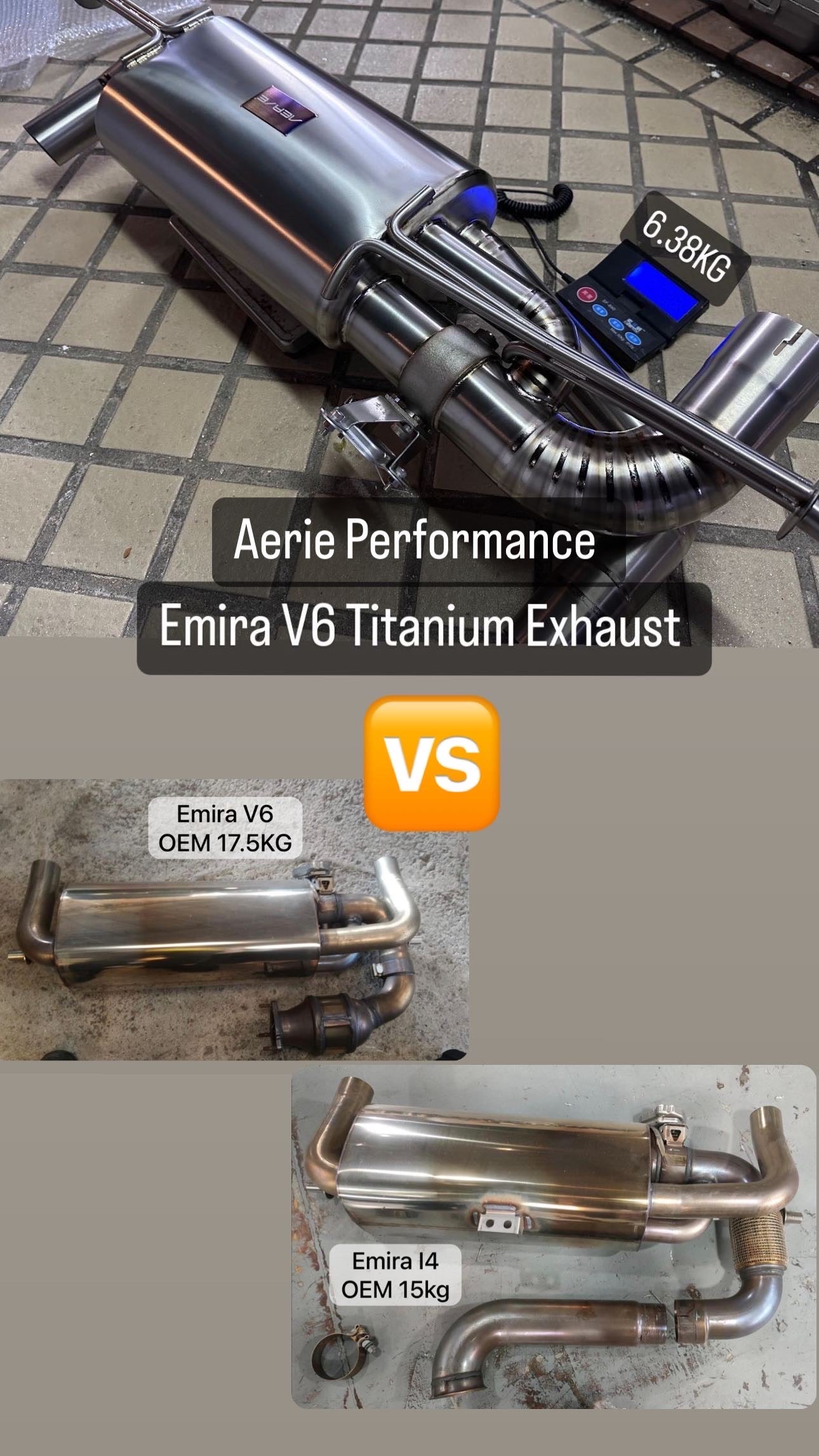 Emira V6 Titanium exhaust system by Aerie Performance