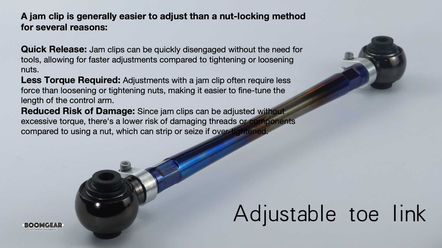 Emira Titanium Alloy Rear Toe link kit by Boomgear