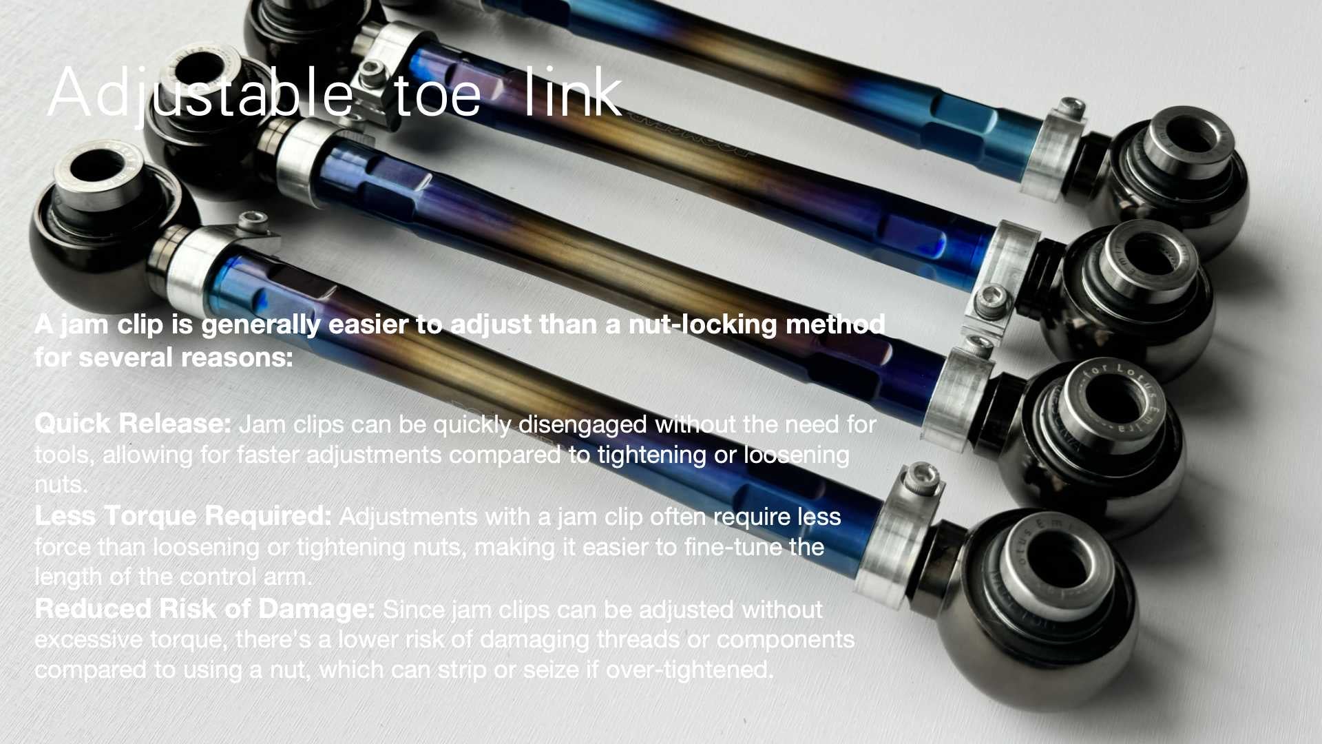 Emira Titanium Alloy Rear Toe link kit by Boomgear – AERIE Performance