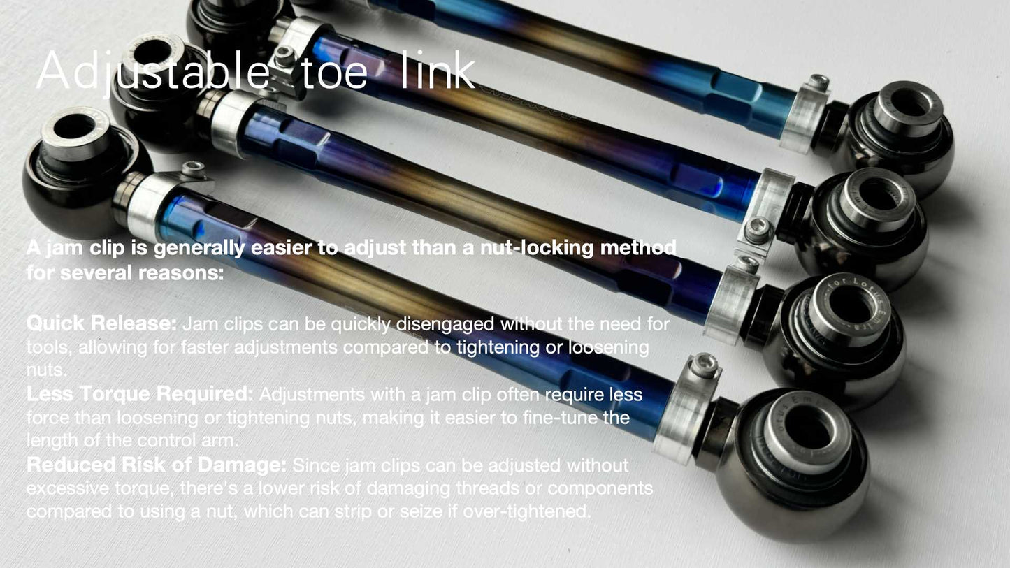 Emira Titanium Alloy Rear Toe link kit by Boomgear